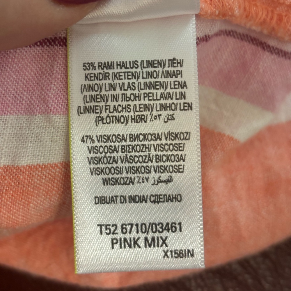 M&S Linen Viscose Pink Mix Striped Flowy Dress, Marks & Spencer - Picture 7 of 7